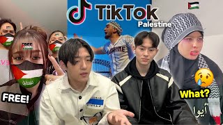 🇵🇸 Koreans guys react to Palestine tiktok Emotional [upl. by Opiuuk]