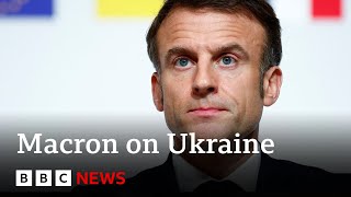 Russian defeat in Ukraine vital for Europe says France’s Macron  BBC News [upl. by Ecyal46]