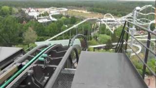 KRAKE Heide Park Dive Coaster Onride HD [upl. by Adlin]