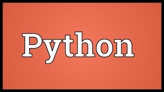 Python Meaning [upl. by Yelsgnik]