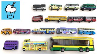 Different Bus collection Tomica Lego Minibus Double Decker Bus Articulated Bus [upl. by Oirom]