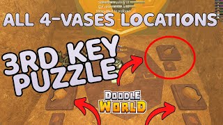 3RD KEY PUZZLE ALL 4 VASES LOCATIONS IN RUINS DOODLE WORLD  ROBLOX [upl. by Ahseekan]