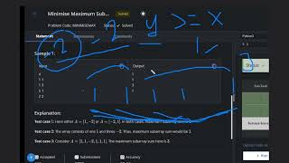 Minimise Maximum Subarray Sum  MINIMISEMAX  Codechef STARTERS 113  Full Solution [upl. by Burd]