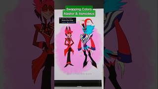 Alastor and Asmodeus from Hazbin Hotel  Swapping colors ✨️ hazbinhotel drawing helluvaboss art [upl. by Kcirddor]