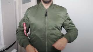 oryginal Alpha industries bomber jacket ma1 attempt to rip stretch break destroy [upl. by Alexis]