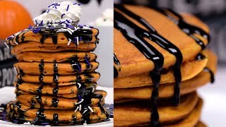 Pumpkin Pancakes  DIY Halloween Recipe Videos  Fun Food Ideas by So Yummy [upl. by Alyaj83]