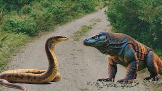 Anaconda VS Komodo Dragon  Rare Jungle Animals Video [upl. by Carlile]