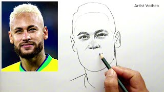 How To Draw Neymar Pencil Sketch neymarvideo [upl. by Resneps]