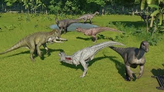 Iguanodon Herd VS Carnotaurus Pack  Jurassic World Evolution [upl. by Cromwell]