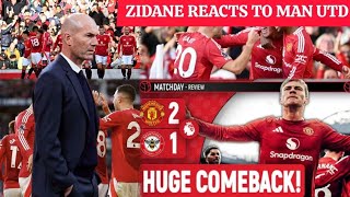 ZINEDINE ZIDANES SHOCKING REACTION TO MANCHESTER UNITEDS 21 WIN OVER BRENTFORD [upl. by Arturo]