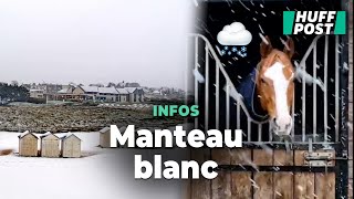 Les images des premiers flocons de la tempête Caetano [upl. by Eihcir]