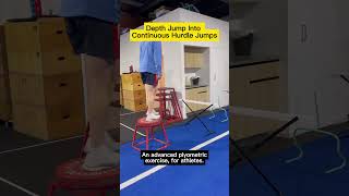 Depth jump into continuous hurdle jumps  An advanced plyometric exercise for athletes [upl. by Lamar]