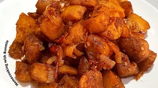 Sauteed Potatoes  How to make Spicy Sweet potato pan fried [upl. by Jerman]