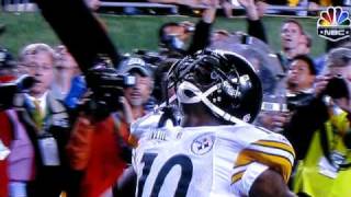 Santonio Holmes Lebron James Touchdown Celebration Super Bowl XLIII [upl. by Basset922]