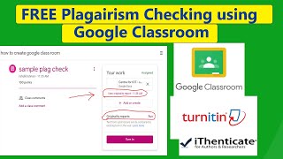 Free Plagiarism Checking using Google Classroom  same as Turnitin amp ithenticate [upl. by Stinky]