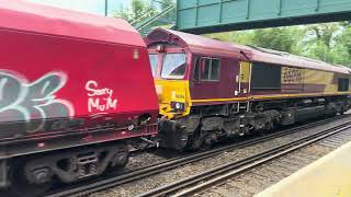 66096 6O97 Paddington Yard Marcon Topmix to Angerstein Wharf Tarmac  Nutfield Surrey 130724 [upl. by Gildas998]