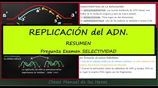 Replicación del ADN RESUMEN Fácil Pregunta de Examen de Selectividad Biología 2 Bachillerato [upl. by Dloraj965]