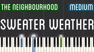 The Neighbourhood  Sweater Weather Piano Tutorial  Medium [upl. by Loredana]