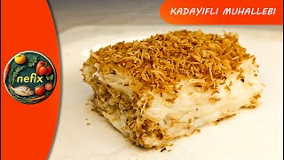 Kadayıflı Muhallebi Tarifi kadayıf tatlı muhallebi muhallebilikadayıf tarif nefix food [upl. by Analah375]