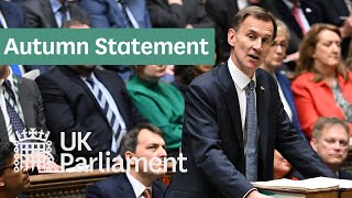 Chancellor of the Exchequer Jeremy Hunt Autumn Statement BSL  22 November 2023 [upl. by Yeloc]