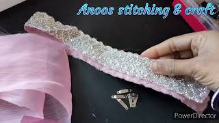 how to make a designer waist belt at home  saree border tho waist belt making full tutorial  Anoos [upl. by Noryb]