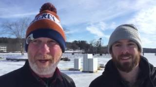 Bruins great Bruce Crowder helps ready pond hockey ice [upl. by Anivlac]