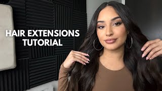 How To Clip in Bellami Hair Extensions easy and quick tutorial [upl. by Naujet]