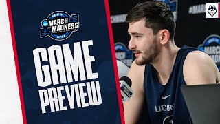 UConn Players Preview Sweet 16 Game vs Arkansas [upl. by Afaw]