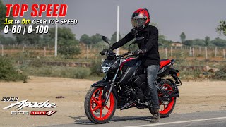 2022 TVS Apache 160 4V  Top Speed  0 to 60  0 to 100  1st to 5th Gear Top Speed [upl. by Egerton843]