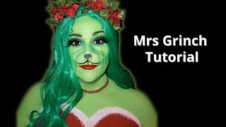 Mrs Grinch Face Paint Tutorial Makeup  Christmas 2022 [upl. by Unni446]