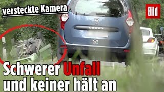 Polizei testet Schwerer Unfall und keiner hält an 😧 [upl. by Malinin]