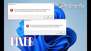 FIXED Unityplayerdll Was not Found in Windows  Working Tutorial  PC Error Fix [upl. by Elleahcim]