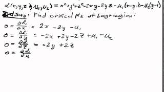 Constrained Optimization Lecture I Part 6 Lagrangian Example 2 [upl. by Griz]