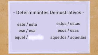 LECCIÓN 16  DETERMINANTES DEMOSTRATIVOS [upl. by Yahiya]