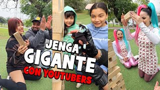 🔥 RETO JENGA GIGANTE vs YOUTUBERS 🤯 juego humor youtubers challenge reto parati colab adaneo [upl. by Nahoj]