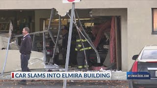 Car drives into building off Clemens Center Parkway in Elmira [upl. by Derian]