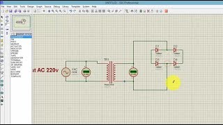 Convert AC 220v to DC 9v Circuit Design Simulation in Proteus Software [upl. by Ainollopa]