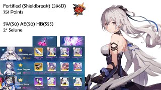 Honkai Impact 3  EX Abyss RL 396D  Shieldbreak 751 Pts  SWS0 AES0 HBSSS 2 Selune [upl. by Leicam]