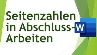 Seitenzahlen in wissenschaftlichen Abschlussarbeiten  Abschlussarbeiten schreiben 09 [upl. by Irotal72]