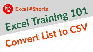 Convert List into Comma Separated Values  Excel Shorts [upl. by Liatrice]