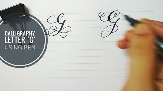 How I write quotGquot in calligraphy  Stylish and fancy lettering G  Writing in style [upl. by Attelrahs]