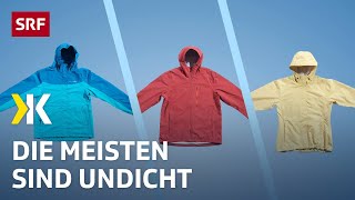 Regenjacken im Test Wasserdicht sind nur wenige  2022  Kassensturz  SRF [upl. by Anahgem]