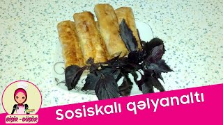 Sosiskalı qəlyanaltı sosisli börek колбаса закуска [upl. by Anibur]