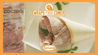 Wrap de jamón cocido hierbas mediterráneas con humus y ensalada [upl. by Stein]