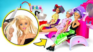 Dolls Beauty Salon Changing Dolls Hair And Outfit [upl. by Oironoh560]