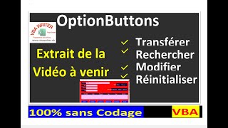 VBA OptionButtonsExtrait Transférer Rechercher ModifierSans Codage 102VbaWriterch [upl. by Feltie681]