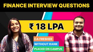 CA Fresher  Finance Interview Experience [upl. by Aneerbas754]