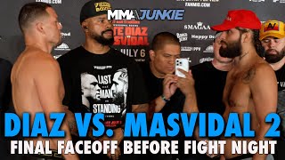 Nate Diaz vs Jorge Masvidal 2 Final Faceoff Before Fight Night [upl. by Adeirf]