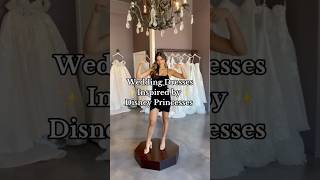 Wedding dresses inspired by Disney princesses wedding weddingdress disney shorts [upl. by Yedoc]