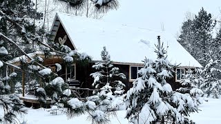 Winter Snowstorm Hits Our Off Grid Cabin In Northern Minnesota [upl. by Ayot]